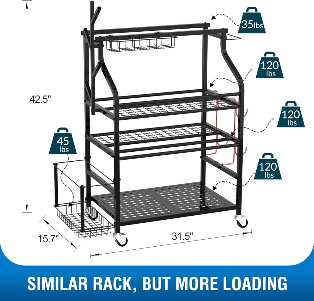 Sttoraboks Dumbbells Rack,Weight Rack for Kettlebell, Weight Stand,Home Gym Storage Holder for Yoga Mat, Foam Roller,Yoga Strap,Resistance Bands,Garage Storage Organizer,Workout Storage with Wheels