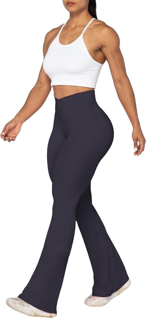 Sunzel Flare Leggings, Crossover Yoga Pants with Tummy Control, High-Waisted and Wide Leg