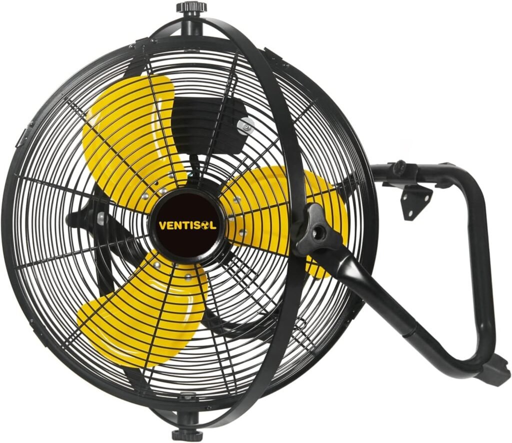 VENTISOL 14 Inch High Velocity Orbital Floor Fan or Wall Mounted Fan with 720° Adjustable Tilting, 1,560 CFM, 3-Speed Oscillating Fan for Commercial, Residential Gym, Garage, Workshop,Home Use